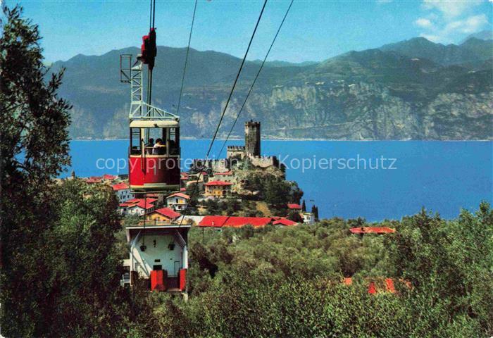 74004642 Malcesine Lago di Garda Il Castello Scaligero Partenza funivia per Mont