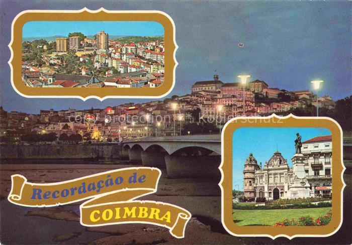 74004650 Coimbra PT Stadtpanorama Denkmal Nachtaufnahme