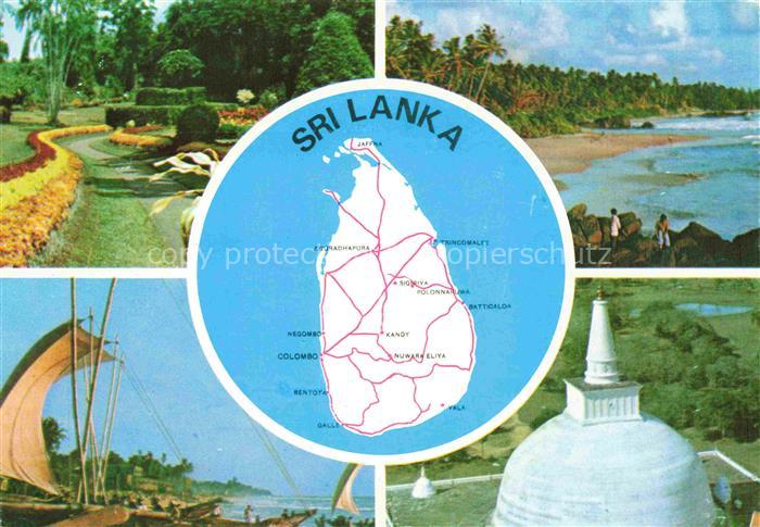 74004779 SRI LANKA Ceylon parks coastal panorama map temple