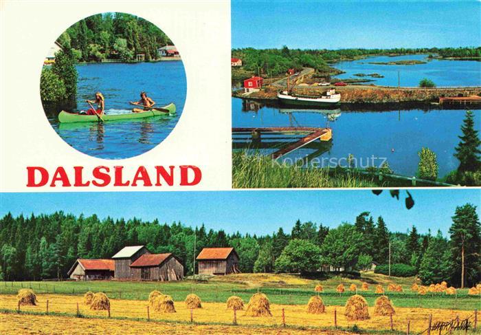 74004794 Dalsland landscape panorama canoeing lake landscape agriculture