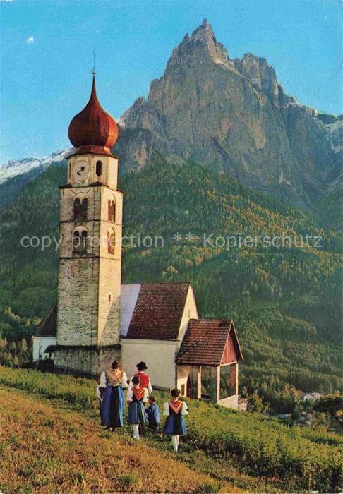 74004846 St Valentin Seis Mountain Church Dolomites