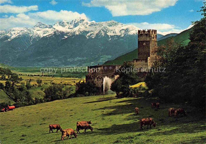 74004852 Burgeis Mals Suedtirol IT Fuerstenburg mit Tschenglser Hochwand