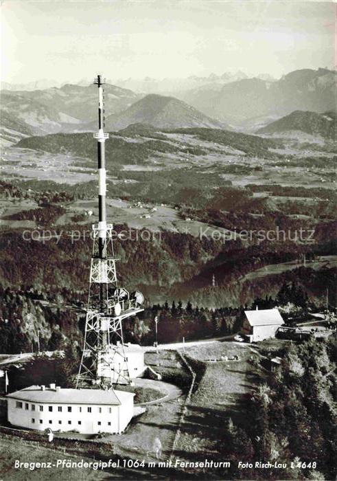 74004865 Bregenz Vorarlberg Bodensee Pfaendergipfel mit Fernsehturm Alpenpanoram