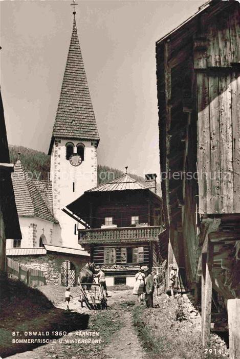 74005008 St Oswald Kaernten AT Ortsmotiv mit Blick zur Kirche Sommerfrische