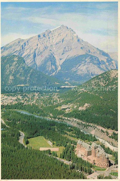 74005062 Banff Alberta Canada Banff Springs Hotel Canadian Rockies aerial view