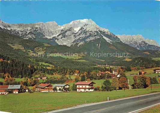 74004761 Scheffau Tirol Wilden Kaiser Tirol AT Blick von Blaiken mit Wildem Kais