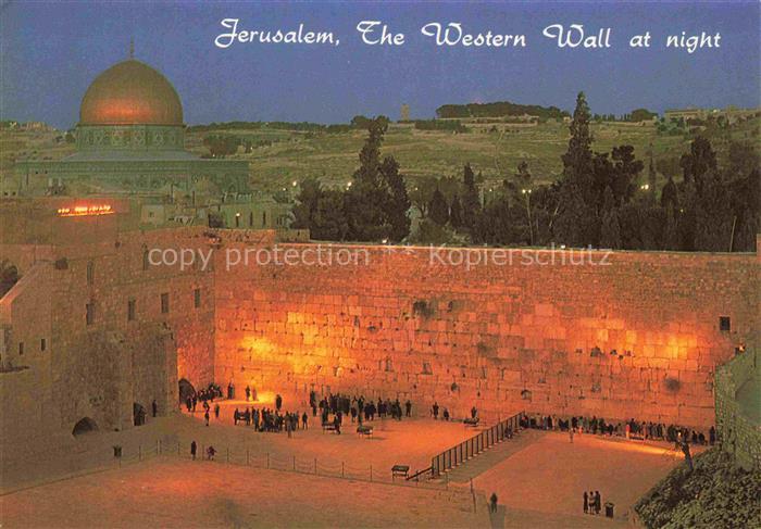 74005165 Jerusalem  Yerushalayim Israel The Western Wall at night