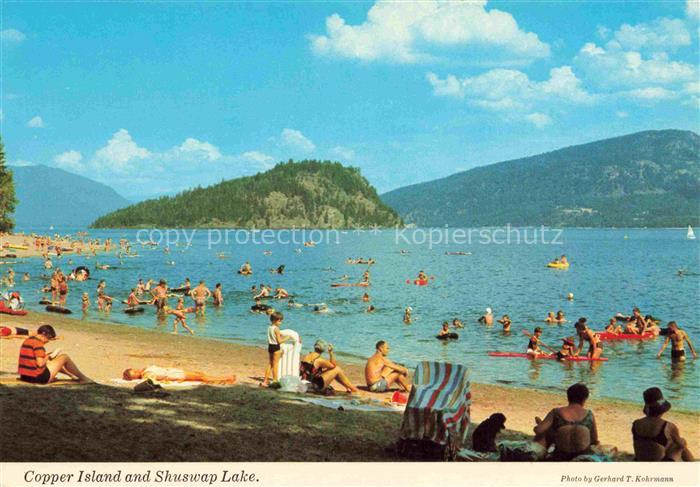 74005169 Shuswap Lake British Columbia Canada Copper Island Strand Panorama