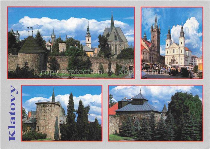 74005201 Klatovy Klattau CZ Stradtmauer Kirche Schlossturm