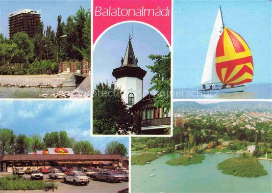 74005212 Balatonalmadi HU Hotel Aussichtsturm Segeln Restaurant Fliegeraufnahme