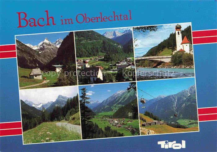 74005917 Bach Lechtal Tirol AT Kapelle Panorama Kirche Sessellift