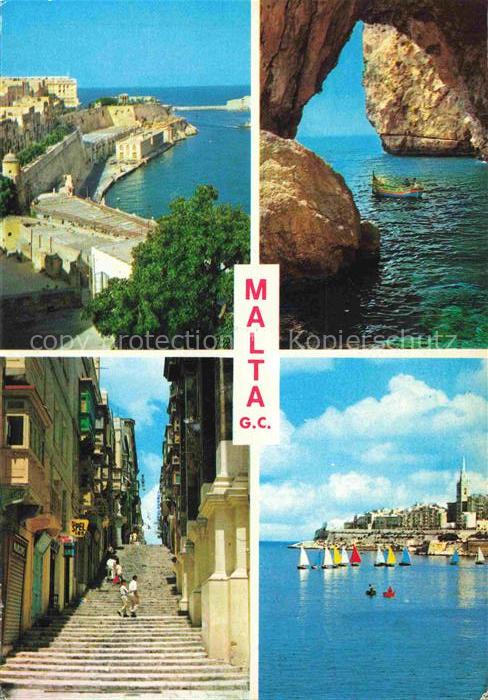 74005973 Malta Island Grand Harbor St John Street Blue Grotto Valletta Bastions