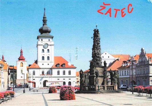 74006028 Zatec Saaz CZ Kirche Stadtplatz