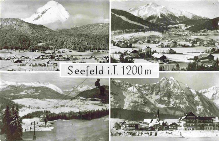 74005716 Seefeld Tirol Winterpanorama Skilift Wintersportplatz Alpen