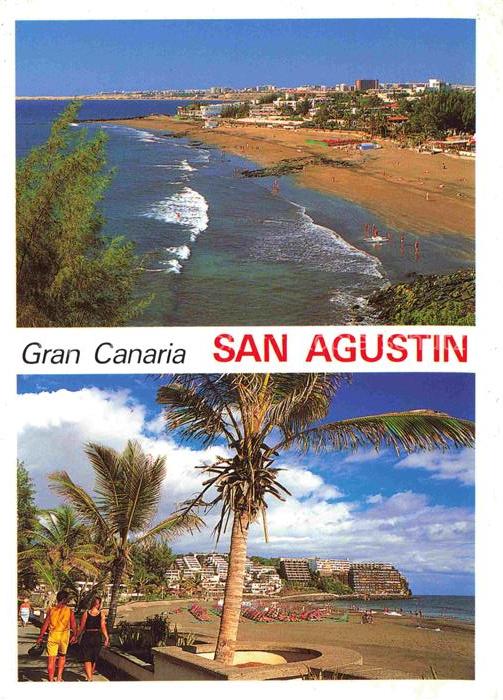 74006103 San Agustin Gran Canaria La playa y flora tropical