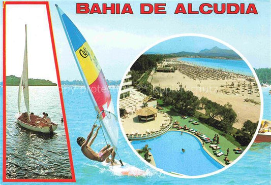 74006189 Bahia de Alcudia Mallorca ES Segeln Windsurfen Hotel Swimming Pool Stra