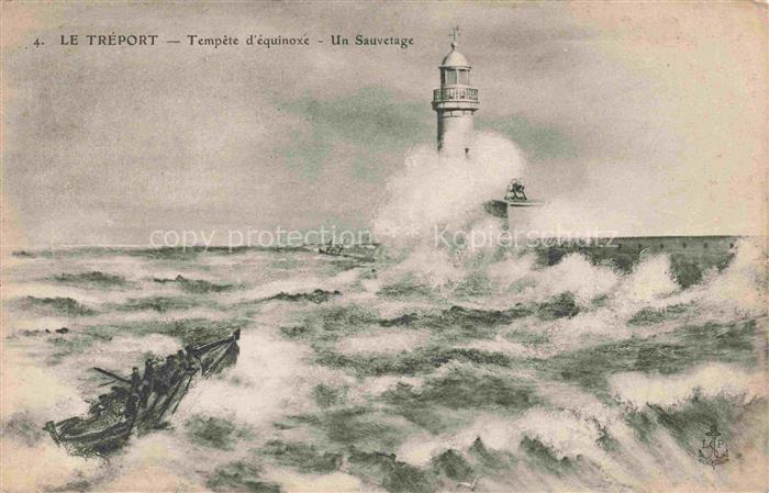 74011495 Leuchtturm Lighthouse Faro Phare-- Le Treport Un Sauvetage