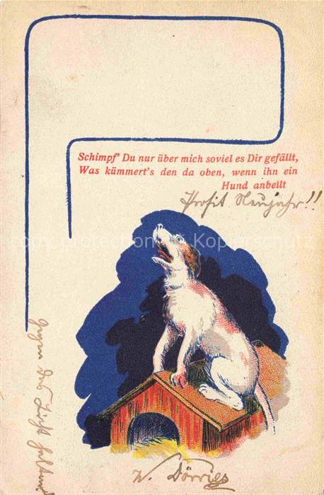 74011788 Hunde dogs chiens Bellt litho