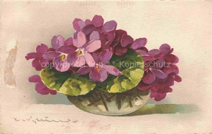 74011950 Klein Catharina Kuenstlerlitho Blumen