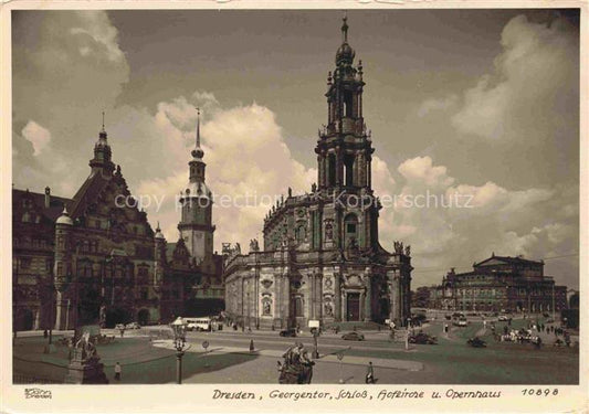 74012315 Foto Hahn Nr. 10898 Dresden Georgentor Schloss Hofkirche Operhaus