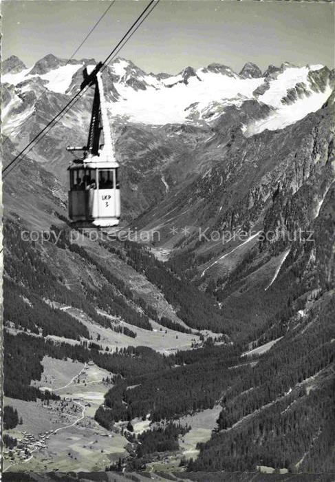 74012318 Seilbahn Cable-Car Telepherique Kloster Glotschnagrat Silvretta