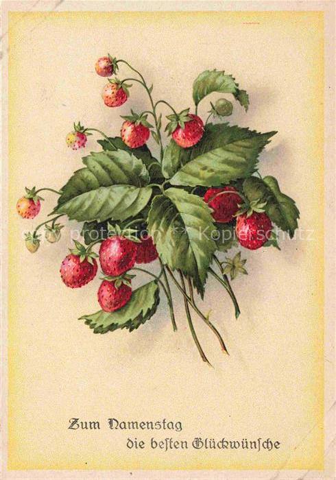 74016973 Namenstag Namenskarte Strawberry Erdbeeren