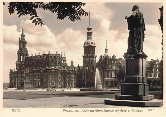 74016769 Foto Hahn Nr. 12661 Dresden Carl Maria von Weber Denkmal