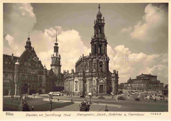 74016774 Foto Hahn Nr. 10898 Dresden Zerstoerung 1945 Georgentor Schloss Operhau