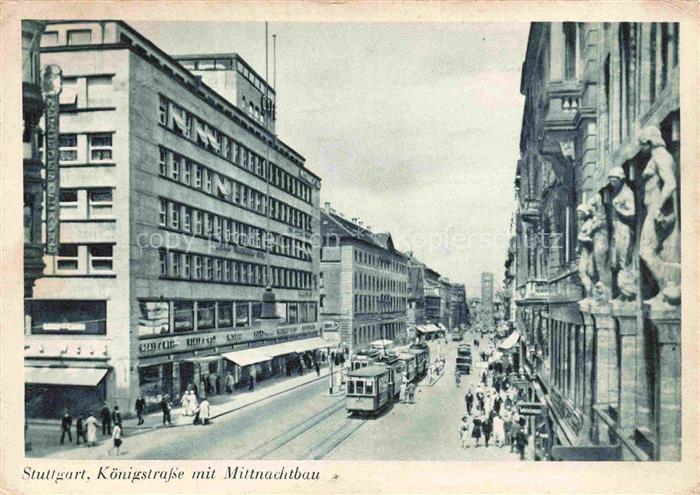 74016985 Strassenbahn Tramway-- Stuttgart Koenigstrasse Mittnachitbau