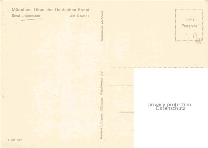 74017002 Verlag HDK Haus der Deutschen Kunst Nr. Nr. 317 Ernst Liebermann Am Ges