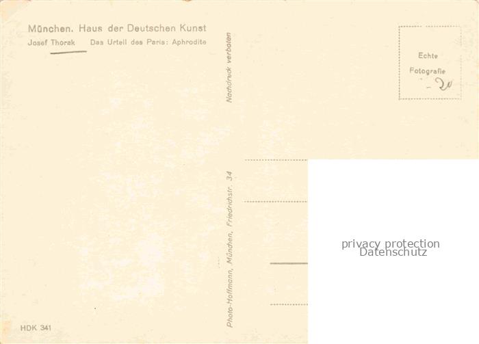 74017003 Verlag HDK Haus der Deutschen Kunst Nr. 341 Josef Thorak Aphrodite