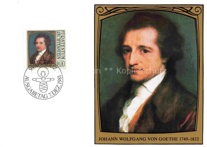 74017319 GOETHE Johann Wolfgang von Dichter Briefmarke Fuerstentum Lichtenstein