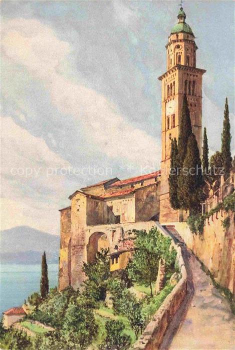 74017375 Veronesi A. Kuenstlerkarte Lugano Chiesa di Morcote Lago di Lugano