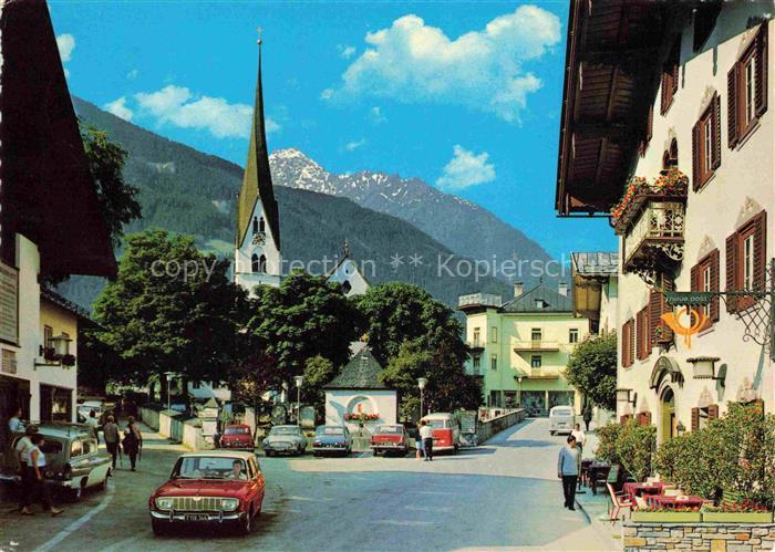 74009680 Mayrhofen  Zillertal Tirol AT Dorfpartie mit Kirche