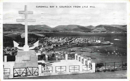 74011825 Gourock Glasgow Scotland UK Panorama Cardell Bay as seen from Lyle Hill