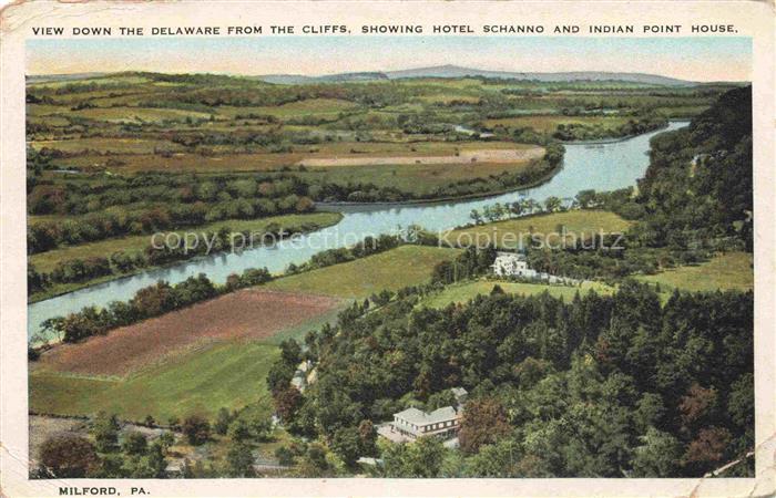 74012549 Milford Delaware Hotel Schanno and Indian Point House view down the Del