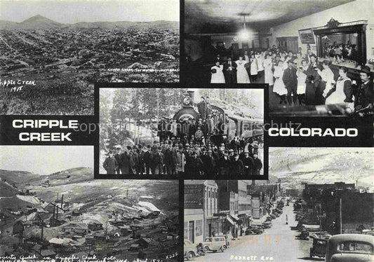 74012669 Cripple Creek Colorado USA A nostalgic montage of Cripple Creek site of