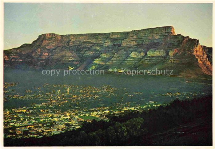 74012389 Cape-Town Kaapstad Kapstadt South-Africa RSA Table Mountain lit up