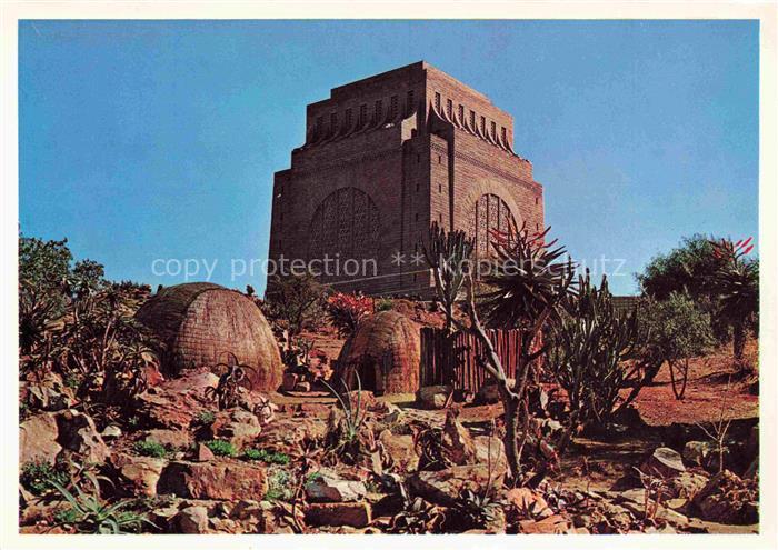 74012464 Pretoria Voortrekker Monument with Native reed huts