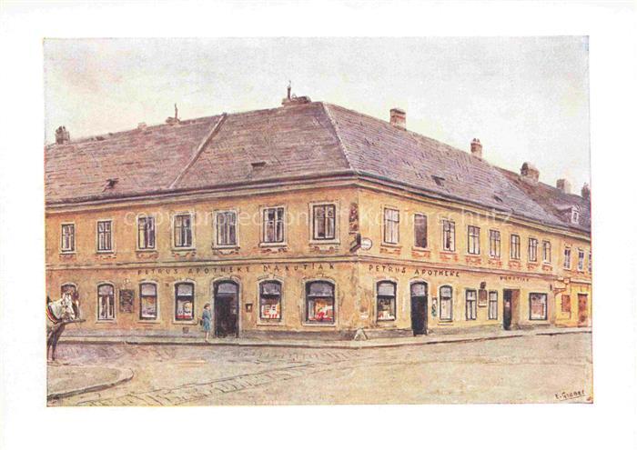 74012493 WIEN AT Zu den 5 Glueckskugeln altes Apothekenhaus in Erdberg Aquarell