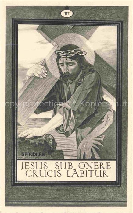 74020389 Jesus Christus Christentum Sub Onere Crucis Labitur