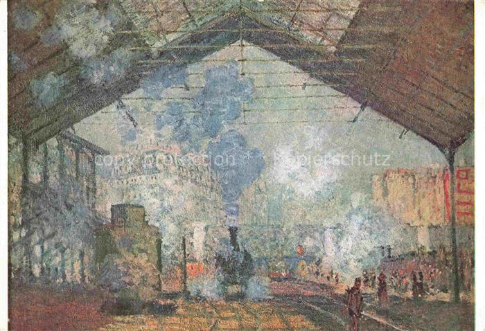 74022993 Monet Claude Kuenstlerkarte Der Bahnhof  Saint Lazare