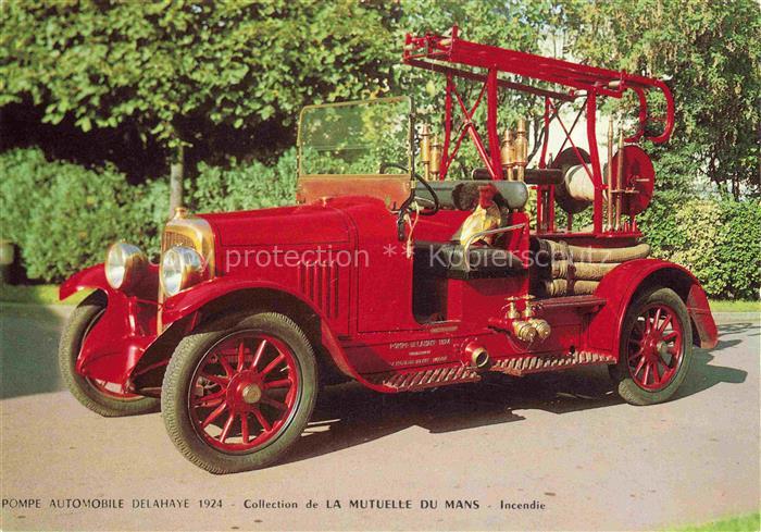 74023280 Feuerwehr Fire-Brigade Pompiers Bomberos Pompe Delahaye 1924 La Mutuell