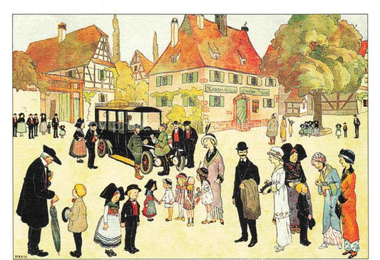 74023532 Hansi  Waltz J J Kuenstlerkarte Alsace Elsass Visite village en Alsace