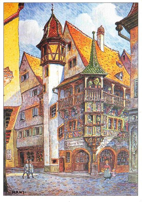 74023535 Hansi  Waltz J J Kuenstlerkarte Alsace Elsass Habitante Colmar Maison P