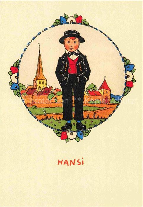 74023584 Hansi  Waltz J J Kuenstlerkarte Alsace Elsass Illustrateur Alsace Colma