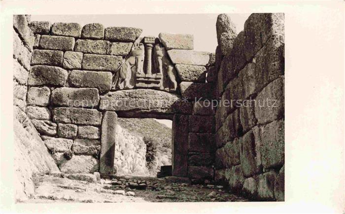 74013372 Mycenae Mycenes Mykene Greece Lionesses gate Ruinen Antike Staette