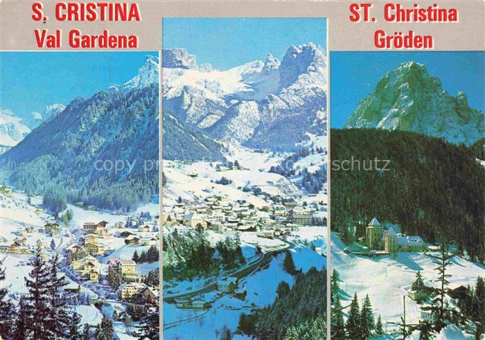 74013538 St Christina Groeden IT Panorama Wintersportplatz Alpen