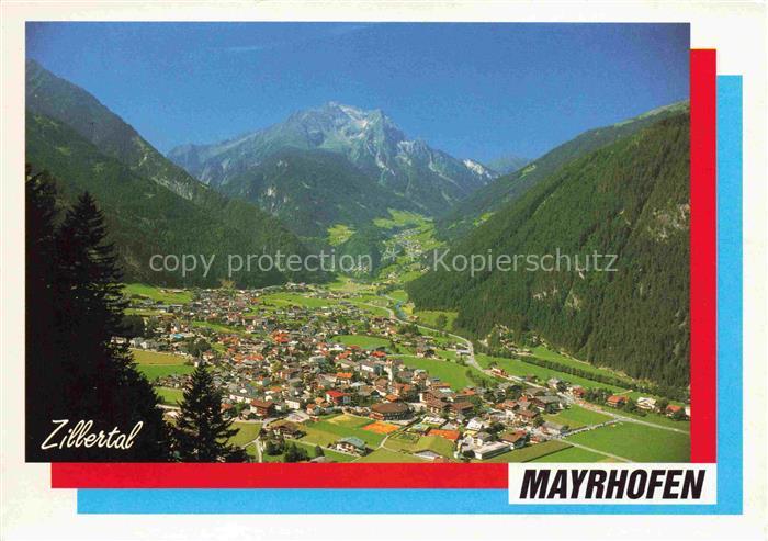 74013657 Mayrhofen  Zillertal Tirol AT Panorama Zillertal mit Gruenberg Zillerta