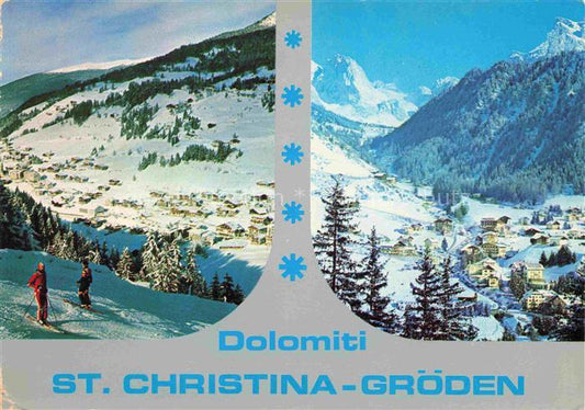 74013699 St Christina Winterpanorama Skipiste Wintersportplatz Dolomiten